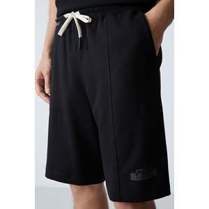 Ensemble de shorts pour homme en coton noir épais, doux et texturé, coupe ample - 85259 - Noir/noir - Product Image 5