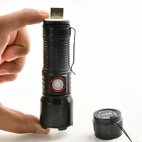 Senter LED perbesaran Super terang, senter Laser kecil Super terang, lampu ekor USB saku dapat diisi ulang logam Linterna EDC Mini putih