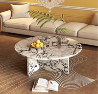 Table basse italienne minimaliste de luxe en pierre Calacata violet marbre taille personnalisée pour meubles de salon