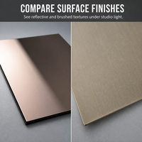 Tôle d'acier inoxydable colorée PVD 304 Bronze Miroir Or Champagne pour panneau décoratif et ascenseur