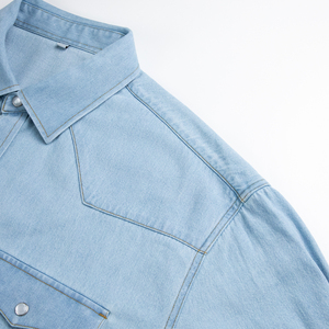 Camisas Vaqueras Casuales Hechas a Medida para Hombre al por Mayor con Botones de Presión de Perla, Bolsillos en el Pecho, Manga Larga, Lavado Ácido, Camisa Social para Hombre - Product Image 5