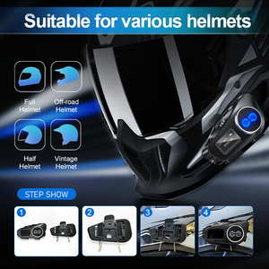 Casque de partage de musique multifonction Y6X Bt5.1 Auto Answer Casque de communication pour Moto 1km 4riders Intercom OLED Display Headset - Product Image 5