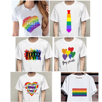 Sublimation personnalisée Respirant LGBT Gay Pride Couples T-shirt Lesbienne Arc-en-ciel Polyester Coton T-shirts