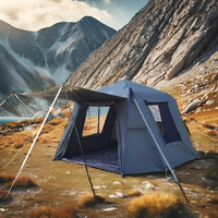 Tentes de pêche en toile Oxford pour l'été, imperméables 3000 mm+, camouflage, bivouac à structure droite, une chambre individuelle
