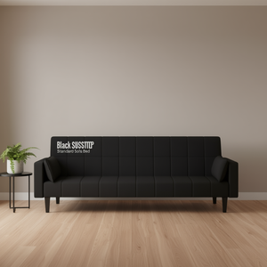 Sofá Cama Estándar de Poliéster Negro, Convertible, con Respaldo Acolchado, para Sala de Estar, 3 Plazas - Product Image 2