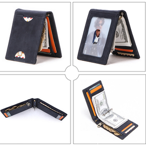 Custom Money Clip <strong>Wallet</strong> Slim <strong>Zip</strong> Coin Pocket Front Id Pocket Bifold Rfid <strong>Mens</strong> <strong>Wallet</strong> - Product Image 6