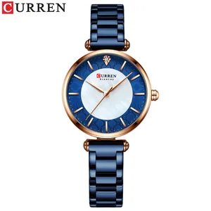 Роскошные Брендовые Часы CURREN 9072, элегантные тонкие кварцевые наручные часы из нержавеющей стали, простые женские часы
