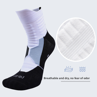 WRELS Chaussettes de sport professionnelles Elite, chaussettes de compression épaisses et rembourrées, antidérapantes, pour hommes, chaussettes de basket-ball, chaussettes d'entraînement de course à pied