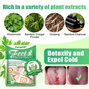 Wholesale Stimulate Blood Circulation Relief Fatigue 8h Long Lasting Plant Extract Wormwood Detox Foot Patch