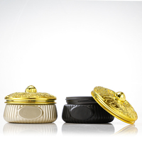 Pot de rangement en verre vide 150 ml pour Bakhoor arabe traditionnel, avec bouchon à fil doré, pour emballage de poudre d'encens Oud domestique, logo personnalisé