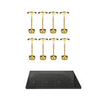 Lot de 8 lampes de table sans fil pour restaurant avec chargeur 8 ports, lampes de bureau LED rechargeables en alliage d'aluminium pour la restauration commerciale