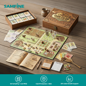 Jeu de société <span class=keywords><strong>interactif</strong></span> Ferme Coopérative avec dés et suivi des ressources pour le team building, certifié UKCA, boîte en carton, jeu de cartes - Product Image 1