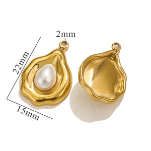 จี้ไข่มุกสไตล์บาโรกฝรั่งเศส ชุบทอง 18K PVD บนสแตนเลสสตีล สำหรับทำเครื่องประดับ |   กันน้ำและป้องกันการแพ้ - Product Image 6