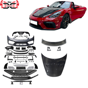 Kit carrosserie pour <span class=keywords><strong>Porsche</strong></span> Cayman Boxster <span class=keywords><strong>718</strong></span> 982, style GT4 modifié : pare-chocs avant, diffuseur arrière, capot moteur, aileron arrière, embout d'échappement - Product Image 1