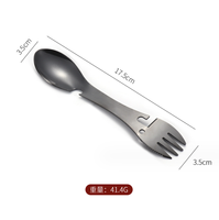SOLO WILD Outils de survie en plein air 5 en 1 Camping Kit EDC multifonctionnel Fourchette pratique Couteau Cuillère Ouvre-boîte