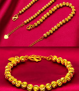 Pulsera de cuentas de transferencia de cuentas de sandía de Vietnam Sargent, pulsera de oro amarillo chapado en oro de latón puro, venta directa de fabricantes - Product Image 6