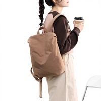 Sac à dos léger et respirant en polyester de style coréen, sac de navetteur, porte-documents pour cours et ordinateur portable, pour femme, simple, de niche, premium