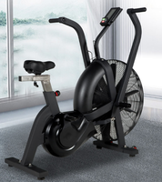 Bicicleta estática de aire de acero comercial de alta calidad para ciclismo indoor - Bicicleta de ventilador de alta resistencia con pantalla LCD, asiento ajustable y portátil para gimnasio