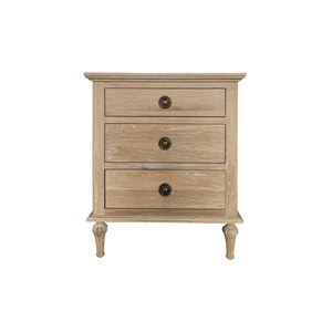 HL157 thiết kế mộc mạc phong cách cổ điển rắn gỗ sồi 3 ngăn kéo đầu giường Bàn Cạnh Giường ngủ - Product Image 1