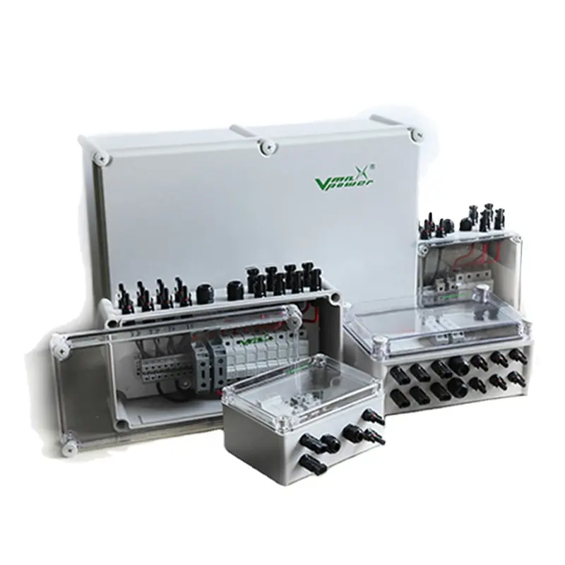Vmaxpower PV DC Combiner Box,2in1out, 8in1out,16in1out, IP65 עמיד למים, צומת תיבת עבור פנלים סולאריים עם SPD <span class=keywords><strong>הארקה</strong></span>