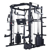 Máquina Smith Comercial de Acero para Gimnasio, Equipo Multifuncional de Entrenamiento de Sentadillas Profundas y Empuje Horizontal, con Torre de Pesas de 300 kg