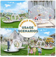 Dôme gonflable double bulle transparent en PVC de 3m x 4m pour extérieur, jardin et usage commercial