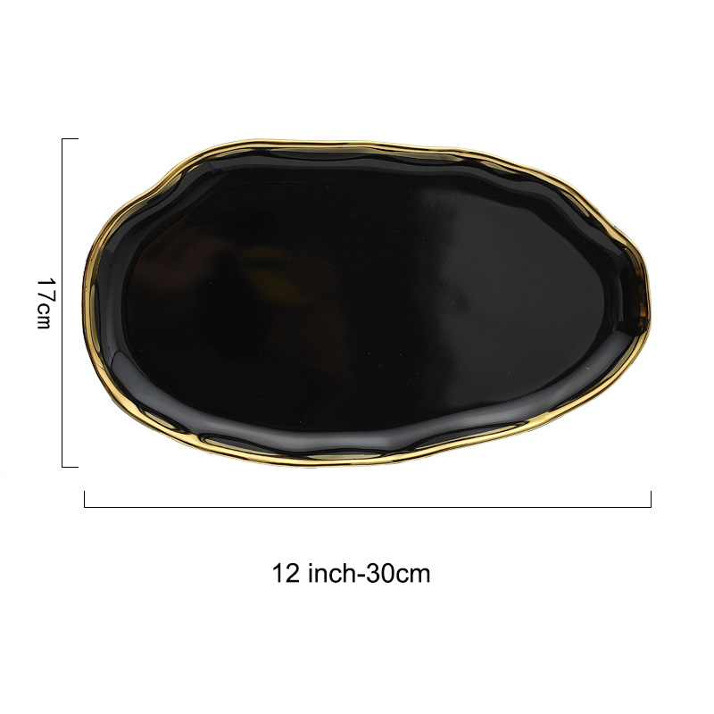12" black shallow plate