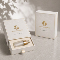 Boîte cadeau cosmétique rigide avec logo personnalisé, boîte en papier de luxe à ouverture coulissante pour l'emballage de flacons de soins de la peau