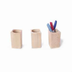 Meilleures ventes de stylo organisateur de bureau en bois de manguier écologique fabriqué à la main avec pinceau de maquillage et autres porte-crayons - Product Image 1
