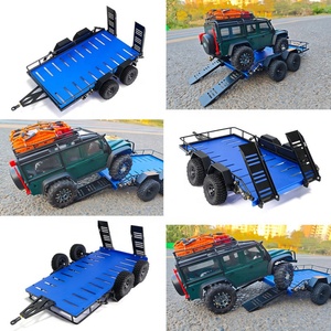 Accessoires de voiture RC <span class=keywords><strong>1</strong></span>/<span class=keywords><strong>18</strong></span> : Remorque métallique de simulation pour camion RC Rock Crawler, pièce de rechange pour modification et amélioration, compatible <span class=keywords><strong>TRX4M</strong></span> Defender Bronco - Product Image 2