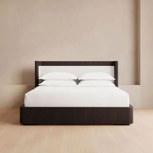 Muebles de Dormitorio Vintage de Estilo Europeo, Camas Dobles con Plataforma de Madera, Cama King Size con Cabecera - Product Image 3