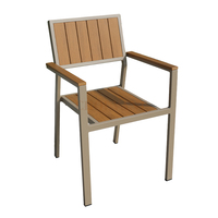 Tables et chaises de jardin en plastique et bois modernes pour restaurant en plein air, mobilier de jardin extérieur, table et chaises de salle à manger pour patio
