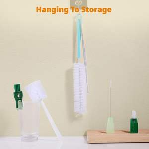 Juego <span class=keywords><strong>de</strong></span> cepillos limpiadores <span class=keywords><strong>de</strong></span> botellas <span class=keywords><strong>de</strong></span> agua 5 en 1, 5 unidades, mango largo <span class=keywords><strong>de</strong></span> 15 pulgadas, 3 pajitas, cepillo extraíble para detalles <span class=keywords><strong>de</strong></span> pezones para teteras - Product Image 2