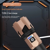 Lampe torche tactique YesFire haute intensité rechargeable, étanche IP65, portable, ultra-lumineuse, longue portée, laser blanc, longue durée, pour le camping