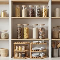 Étagère d'angle triangulaire à 3 niveaux en bambou pour comptoir de cuisine, support de rangement pour épices et condiments, organisateur de bouteilles d'assaisonnement