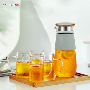 Bán Hot Silicone tay áo lọc nước trái cây nắp truyền nhiệt bằng chứng Glass <span class=keywords><strong>Pitcher</strong></span> - Product Image 4