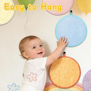 C035 Tappetini Sensoriali Pastello Assortiti, Piastrelle Tattili Rotonde in Peluche per <span class=keywords><strong>Autismo</strong></span>, Pannelli Murali Sensoriali per Asili Nido - Product Image 4