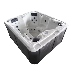 2025 migliore qualità 4 persone design semplice massaggio vasca idromassaggio vasca idromassaggio in acrilico balboa all'aperto con un lettino - Product Image 3