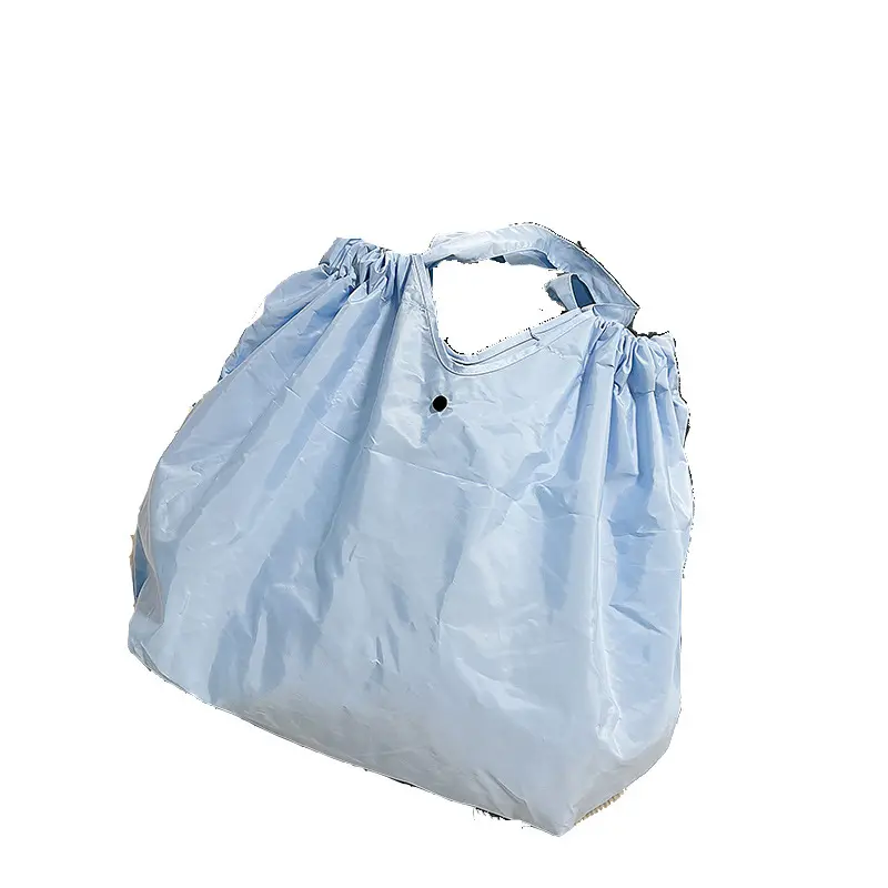 กระเป๋าเก็บของแบบหูรูดกันน้ำพับเก็บได้แบบพกพาขนาดใหญ่แบบใช้ซ้ำได้กระเป๋าช้อปปิ้ง