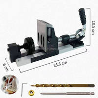 Kit de gabarit pour trous de poche, localisateur d'ouvertures obliques pour le travail du bois, ensemble de guides de perçage à angle de 15 degrés, perforateur de trous, outils de menuiserie DIY