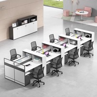 Mobilier de bureau commercial moderne Bureau en bois pour deux employés modulaires Compartiment informatique Poste de travail pour la maison ou la villa