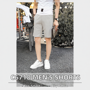 Pantalones Cortos Deportivos de Pana para Hombre, Cintura Alta, Transpirables, de Verano, con Cierre Elástico y Estampado a Cuadros - Product Image 2