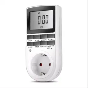 Soket Timer Digital elektronik EU/UK, steker Timer dapur 220V 50HZ 7 hari 12/24 jam dapat diprogram