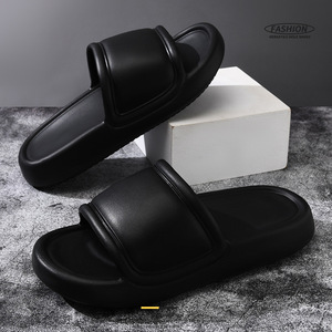 Tongs d'été à semelles épaisses en EVA pour hommes, sandales de plage respirantes, souples et antidérapantes, noir, gris, marron, taille 40 41 42 43 44 45 - Product Image 1