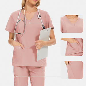 42025 de moda con cuello en V Unisex enfermería Scrub vendedores enfermería uniforme Scrubs conjuntos venta al por mayor Venta caliente ropa de mujer - Product Image 3