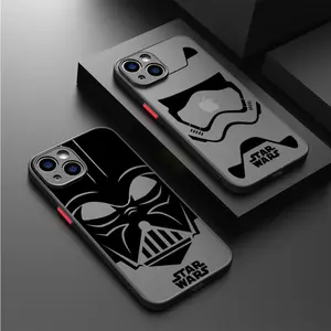 Чехол для Apple IPhone 15 14 13 11 12 Pro 7 XR X XS Max 8 Plus 6 6S SE 2022 14Pro Черный Матовый Телефон Funda Darth Vader Star Wars