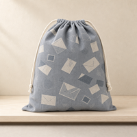 Pochette de voyage écologique en toile imprimée motif dessin animé pour femme, avec cordon de serrage, organiseur réutilisable pour bagues, broches et épingles à cheveux