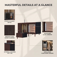 Sauna extérieur électrique Ploutara 185F avec piscine froide intégrée pour thérapie par contraste, système modulaire préfabriqué ETL CE