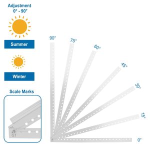 Support de <span class=keywords><strong>panneau</strong></span> <span class=keywords><strong>solaire</strong></span> pour mini <span class=keywords><strong>balcon</strong></span>, réglable en triangle, en aluminium anodisé AL6005-T5, pour montage sur toit plat - Product Image 3