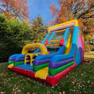 Toboggan aquatique gonflable commercial en PVC Acutico 22, double piste avec souffleur, à <span class=keywords><strong>vendre</strong></span> - Product Image 1